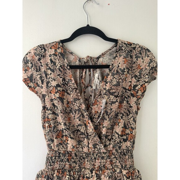 American Eagle Women's S Dress Floral Print V-neck Tiered Hem Dress Cottage - Picture 4 of 9